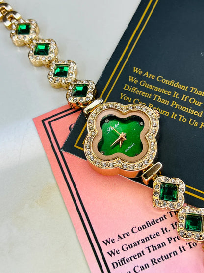Emerald Van Cleef Zircon Watch For Her